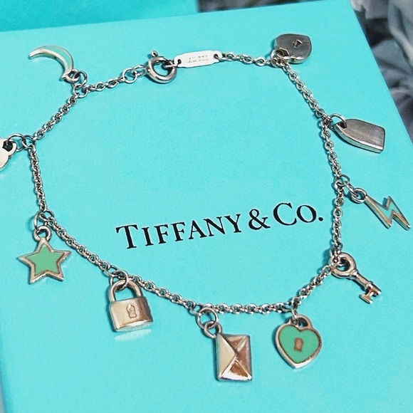 Authentic Tiffany & Co. RARE Mini Love Notes 925 Sterling Silver Charm Bracelet - Picture 7 of 12